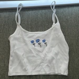 Hollister White cropped baby cami